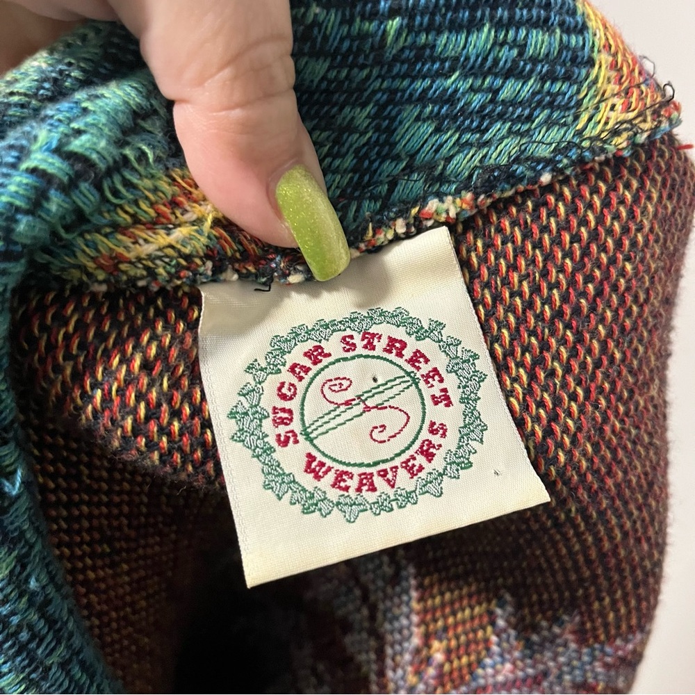 Vintage Sugar Street Weavers Tapestry Cardigan Cottage Water Size Large 100% - Picture 7 of 9